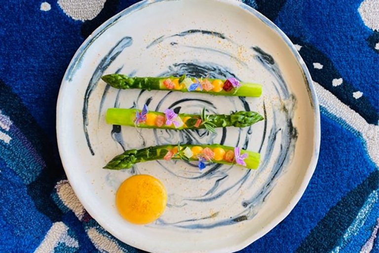 Asperges Vertes Agrumes du Mentonnais condiment d’une Maltaise