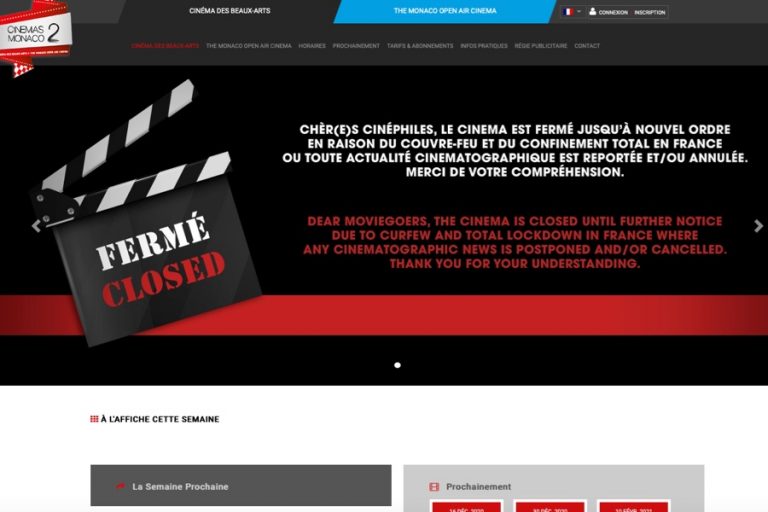Le cinéma à Monaco est fermé «  jusqu’à nouvel ordre »