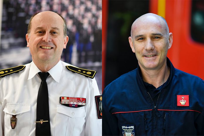 Sapeurs pompiers monaco Norbert Fassiaux et Maxime Yvrard