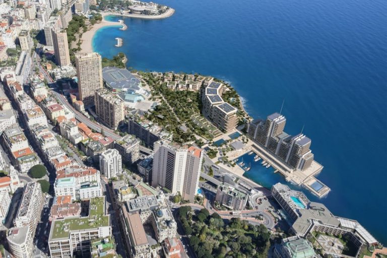 vue aérienne extension en mer monaco