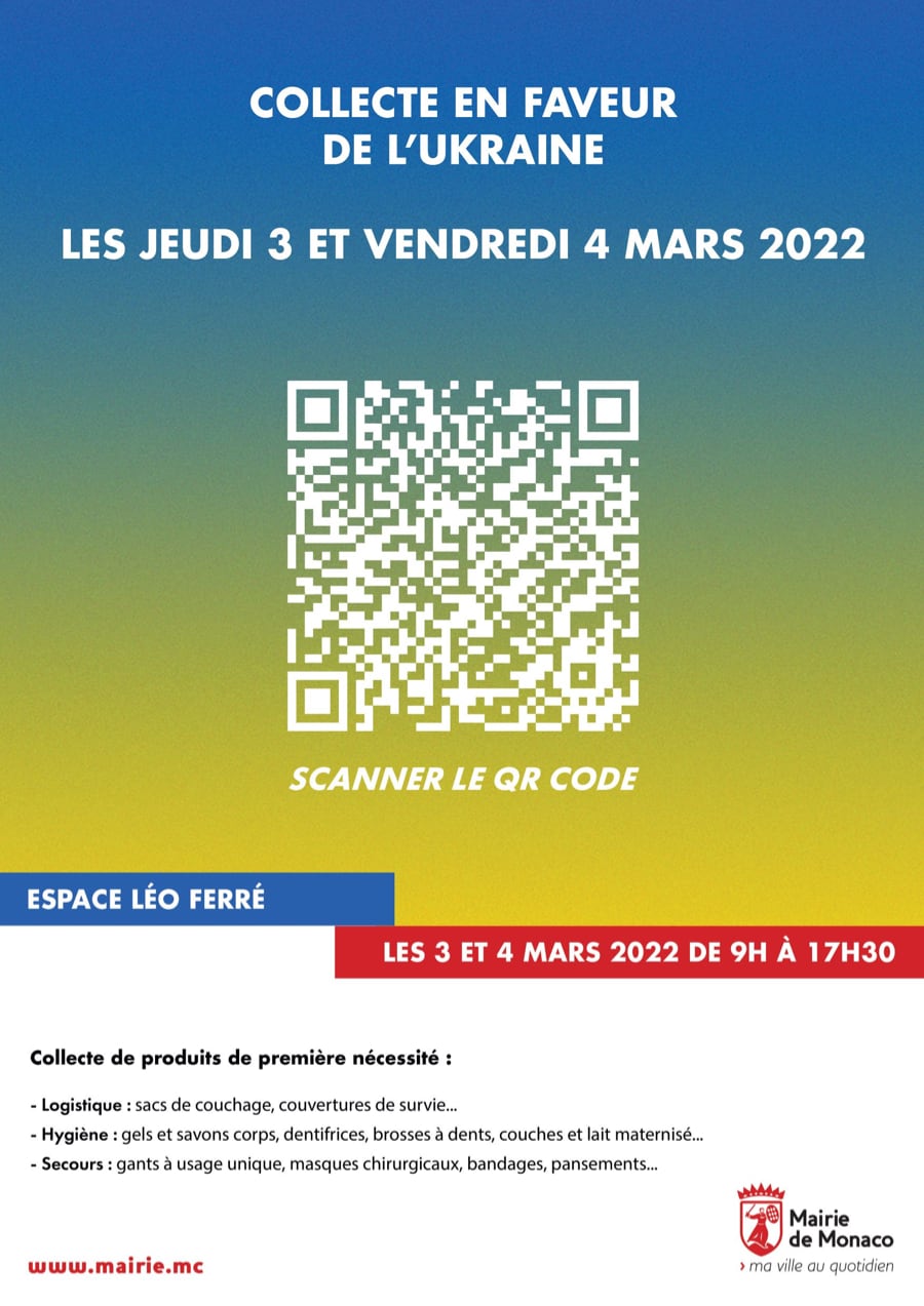 mairie de monaco collecte ukraine
