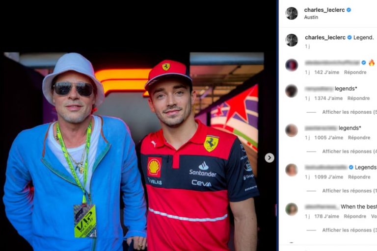 Rencontre entre Brad Pitt et le pilote monégasque Charles Leclerc : on vous dit pourquoi
