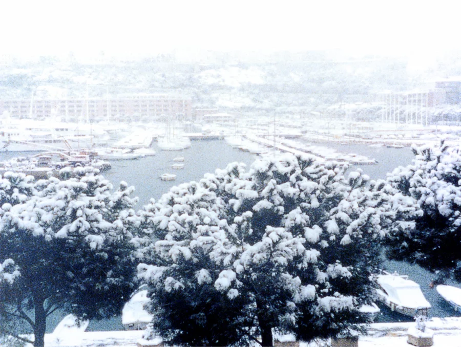 Monaco sous la neige Port Hercule
