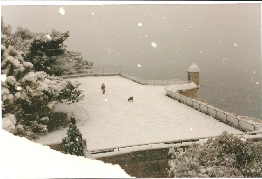 Monaco sous la neige Le Rocher